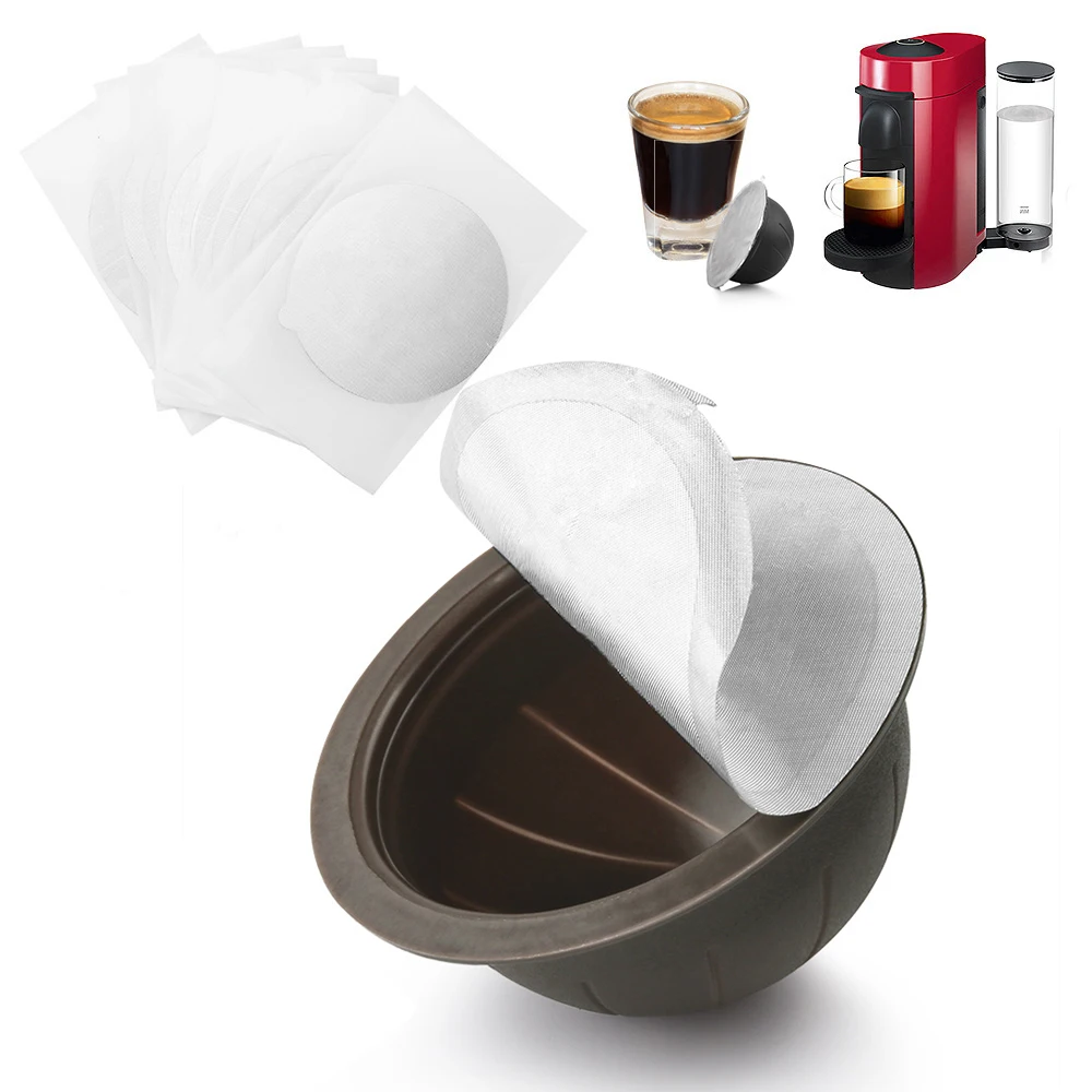 Reusable Coffee Capsule Filter Cup For Nespresso Vertuo Coffee Powder Aluminum Foil Refillable Cap Filter Coffee Machine Adapter