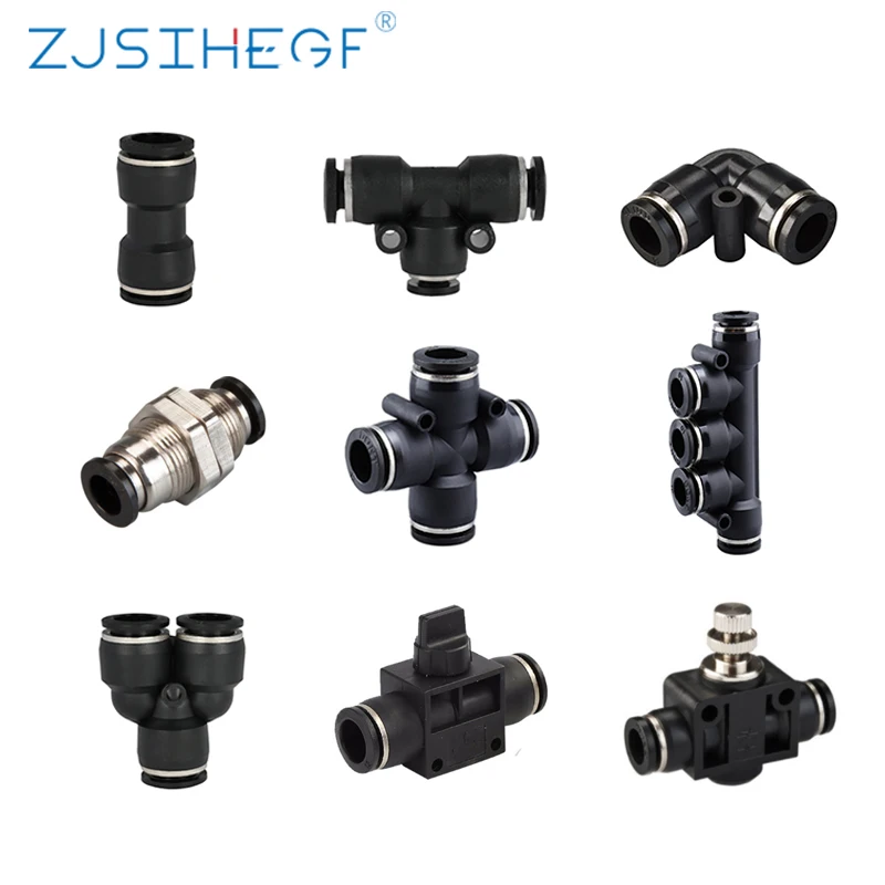 1PCS Pneumatic Quick Fittings Compressor Accessories Air Pipe Connectors Hose Spare Parts 4/6/8/10/12/14/16MM