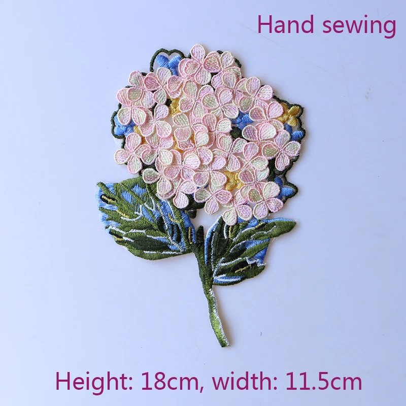 1PCS Embroidered 3D Flowers Sew On Patches Hydrangea Lace Ribbon Edge DIY Trimmings Patch Applique For Craft Wedding Bridal