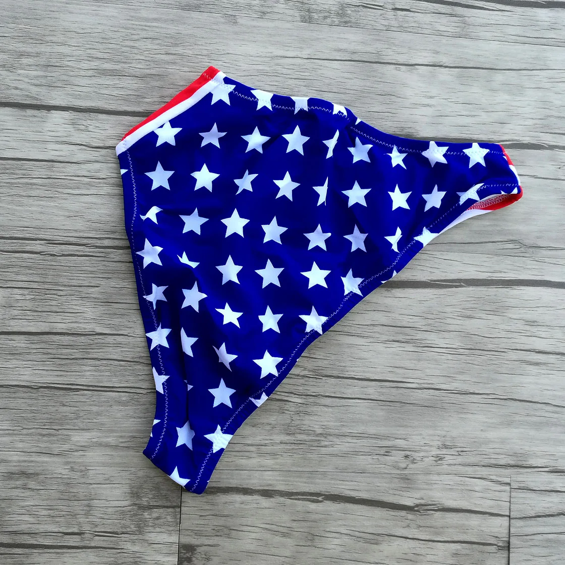 Bandera trajes de baño pantalones Bikini inferior mujeres americano rojo rayas azul estrella bandera Sexy secreto bajo espera WiST pantalones de impresión gratis