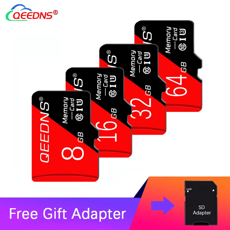 Memory Card 8GB 16GB 32GB U1 4K Micro TF SD Card 64GB 128GB 256GB Micro Flash TF Card UHS-I C10 Video Card Free Gift Adapter