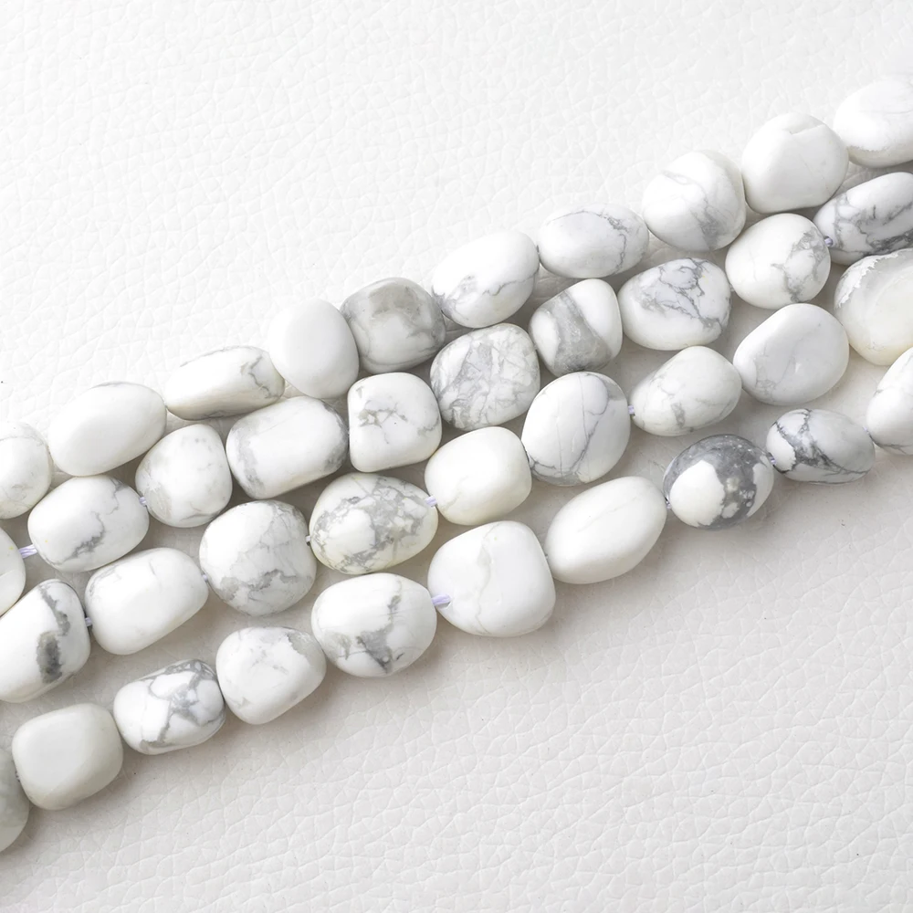 

Натуральные белые бриллиантовые бусины неправильной формы, подвесные бусины из необработанного магнезита для ожерелья «сделай сам», ювелирные изделия