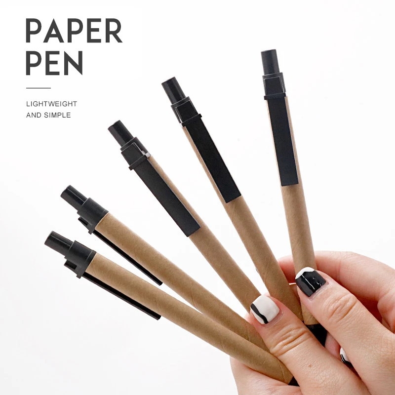 

Environmental Protection Paper Rod Ballpoint Pen Retro Creative Ballpoint Pen Advertising Gift Pen School Office Stationery