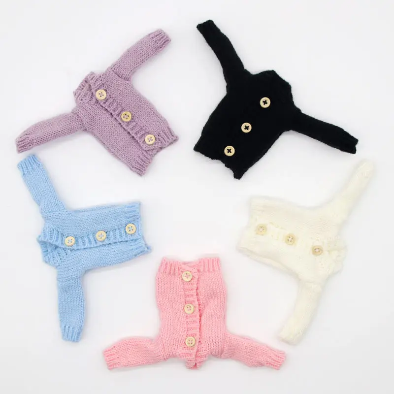 For outfit Doll Coat Clothes Knitted Handmade Cardigan Sweater Tops dress For 30 cm  1/6 Doll clothing Gifts Girls toy