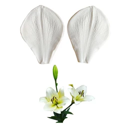 Large Lily Flower Petal Veiner Silicone Mould Chocolate Fondant Gumpaste Sugar Resin Clay Cake Decorating Moulds DIY M2123