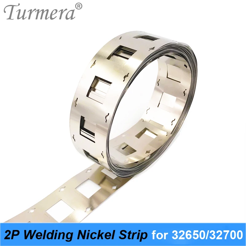 Turmera 32650 32700 2Pเชื่อมนิกเกิล0.15มม.* 42มม.นิกเกิลบริสุทธิ์พร้อมสกรูสำหรับ32650 32700 Lifepo4ใช้แบตเตอรี่2เมตร