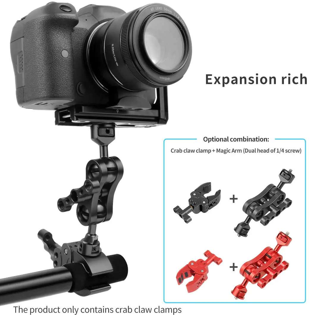 Super Clamp Gelenk arm Krabben klaue c Typ Fotografie Blitzlicht Kamera Stativ Ein beins tativ halter Monitor Verlängerung sclip – Detail 4