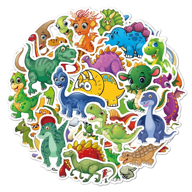 

Dinosaur Decorations Sticker 50pcs Waterproof Vinyl Stickers for Laptop Motorcycle Luggage Skateboard Cartoon Stickers Decal