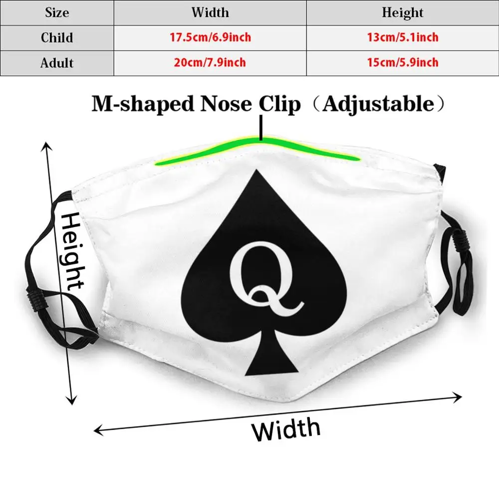 Queen Of Spades ( White ) Adult Kids Anti Dust Filter Diy Mask Cuckold Hotwife Cuck Queen Of Spades Cuckqueen Swinger Bull Hot