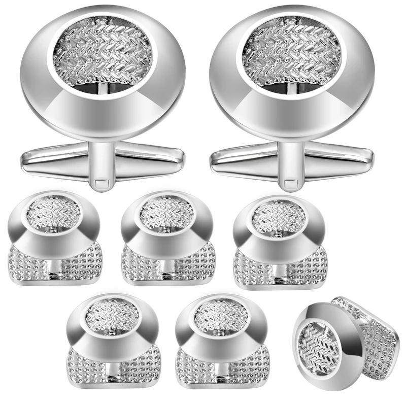 HAWSON – ensemble de boutons de manchette en métal pour hommes, boutons de manchette simples, nouveau Style, cadeau d'affaires de mariage à la mode avec LOGO HAWSON