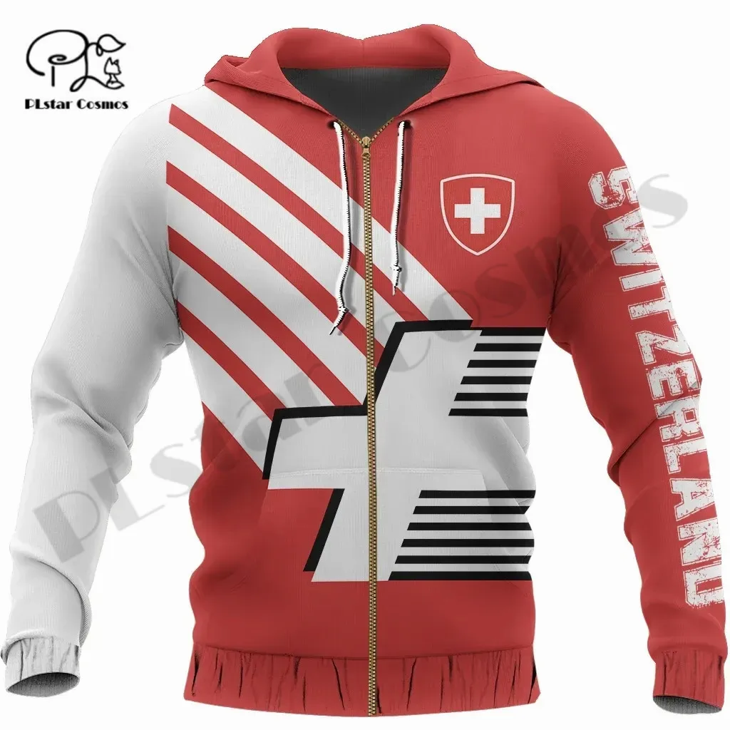 PLstar Cosmos 3DPrint Newest Switzerland Country Unique Men/Women Premium Hrajuku Casual Streetwear Hoodies/Zip/Sweatshirt W-9