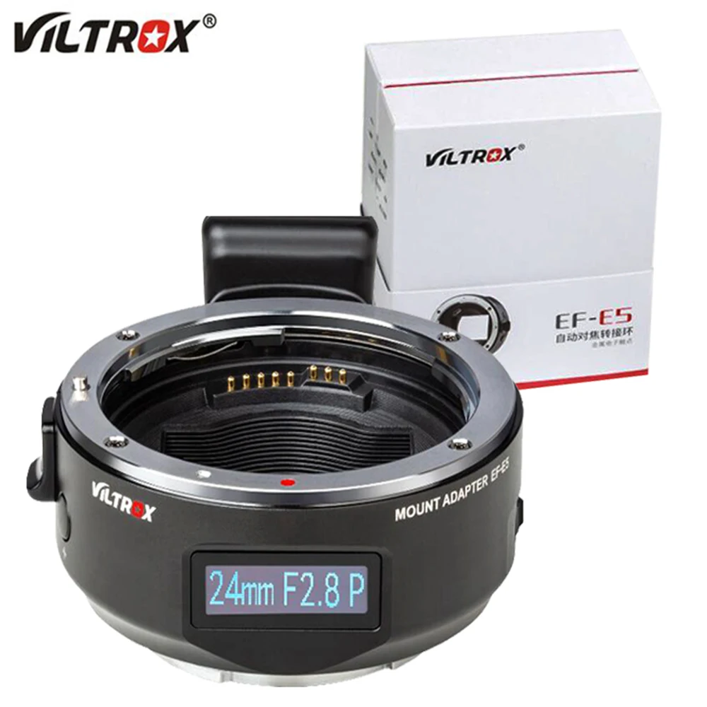 

Viltrox EF-E5 Smart AF Lens Adapter Ring OLED Display Auto Focus for Canon EF EF-S Lens to Sony E Mount Camera A9 A7II A7RIII