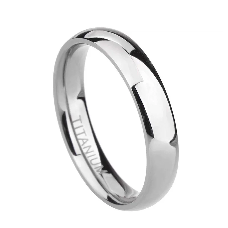 4mm Brand Silver Color Titanium Women\'s Rings Male Wedding Band Polished Engagement Ring Female Jewelry Never fade Size 3 -15