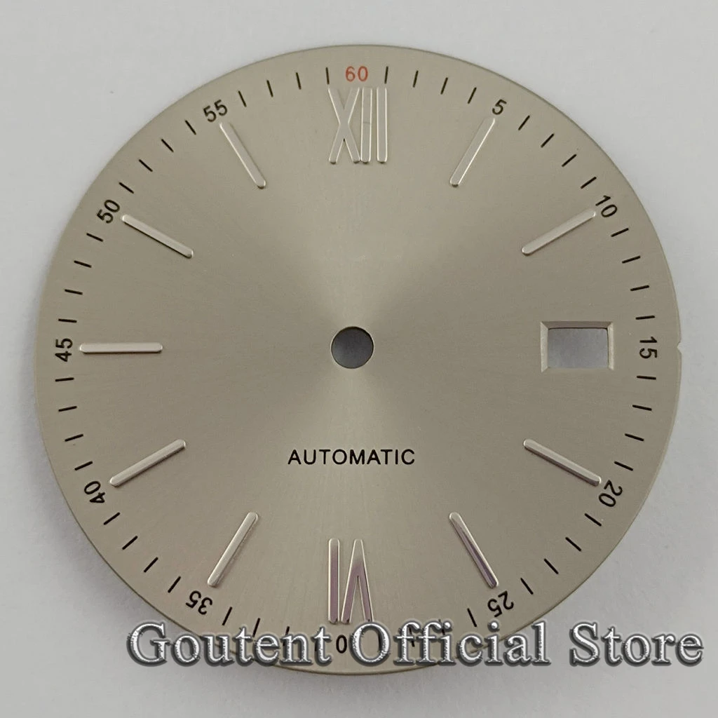 Goutent New 31mm Black/Blue/Gray/Silver/Yellow Sterile Watch Dial Date Fit NH35 NH35A Movement