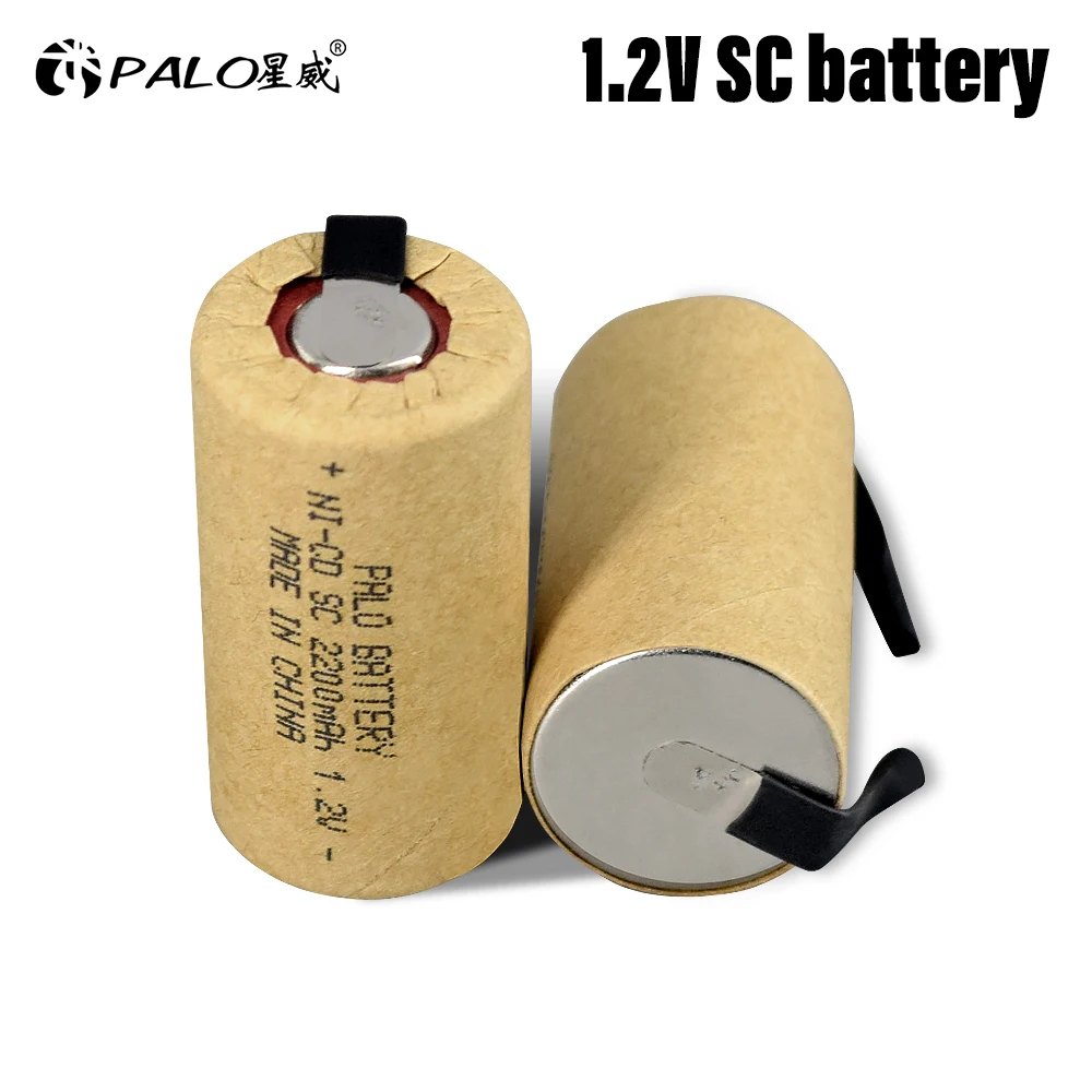 4-20PCS SC 2200mAh 1.2V Rechargeable Battery 1.2 V Sub C NI-CD Cell with Welding Tabs for Electric Drill Screwdriver Battery