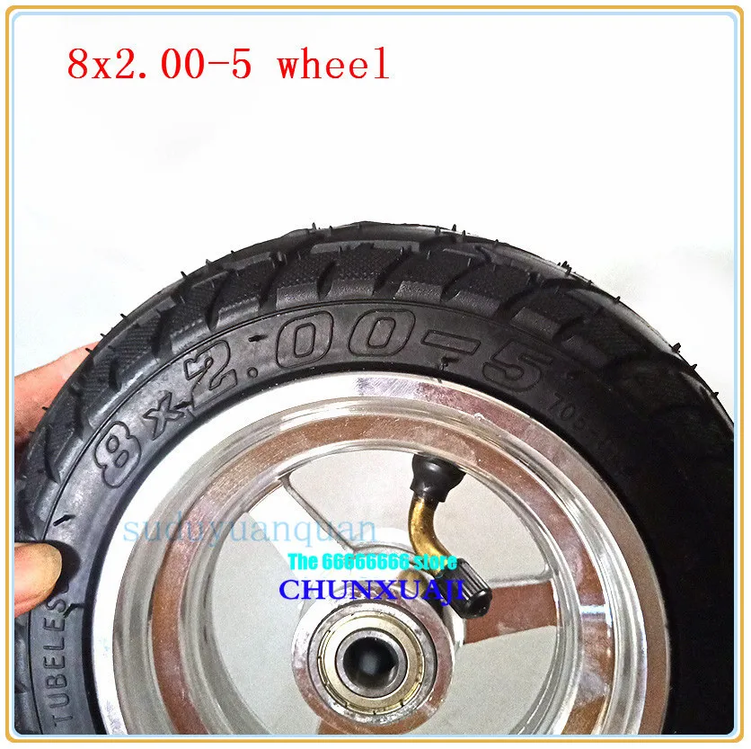 Tubeless tyre wheel 8X2.00-5 for 8 inches Modified Kugoo S3 inflatable wheel for Pocket Bike MINI Electric Wheelchair Motor tire