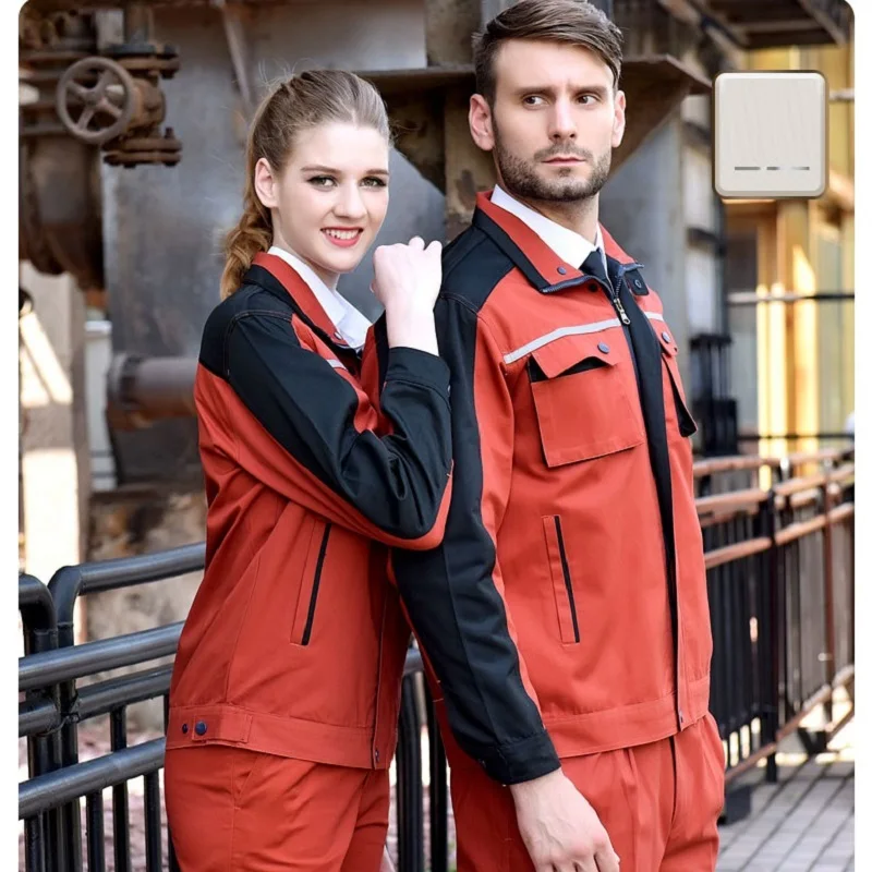 Work Clothing Sets For Men Women Reflective Jacket+pants Mechanical Auto Repair Welding Suit Workshop Coveralls Working Uniforms