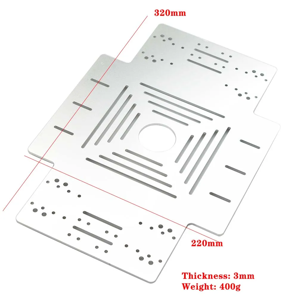 Telaio in lega di alluminio con piastra metallica grande con giunti da 50mm per parti di giocattoli fai da te Arduino STM32 Mecanum Wheel Robot Car Chassis