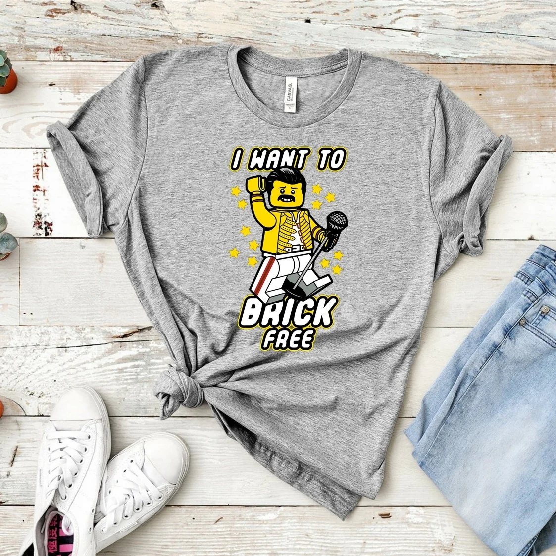 2020 I Want To Brick Free Shirt Funny Freddie Mercury Graphic Tee Hipster Top