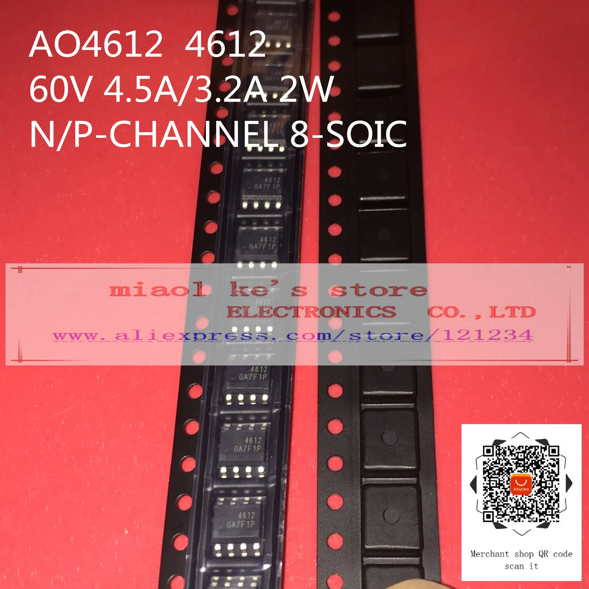 [50pcs] AO4612 AO4612L AO4614 AO4614B AO4614BL AO4616 AO4616L 4612 4612L 4614 4614B 4614BL 4616 4616L - 100% New MOS transistor