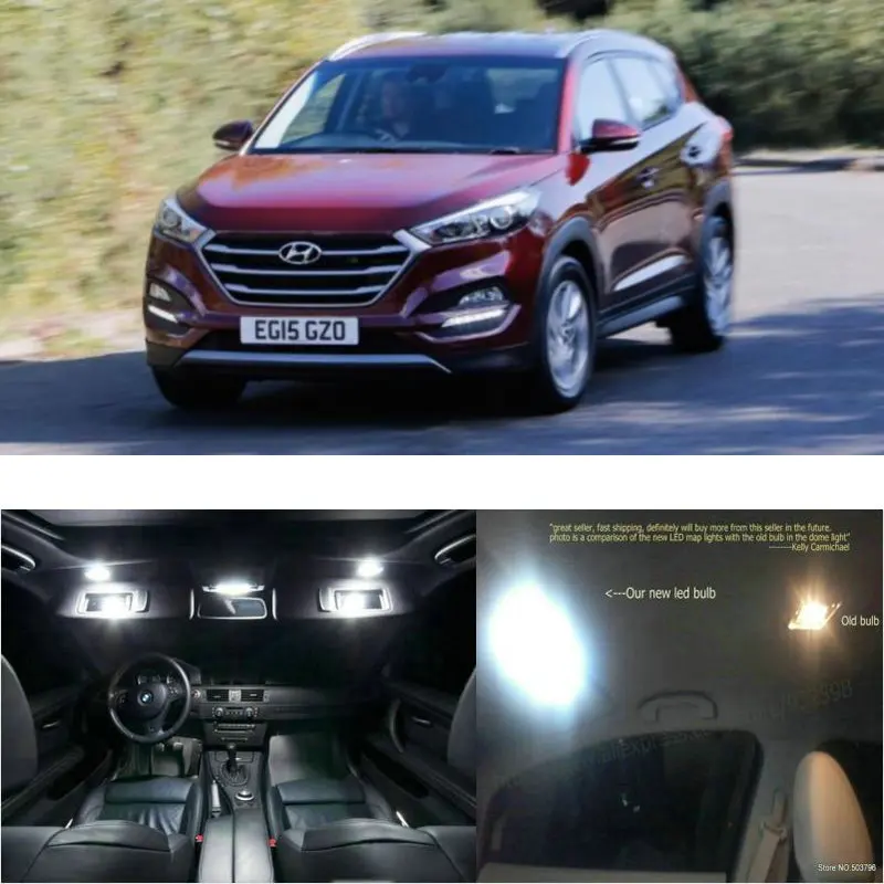 

Светодиодный интерьер автомобиля огни для Hyundai tucson нормальный 2015 комнаты купольная карта стопы двери лампы ошибок 9 шт.