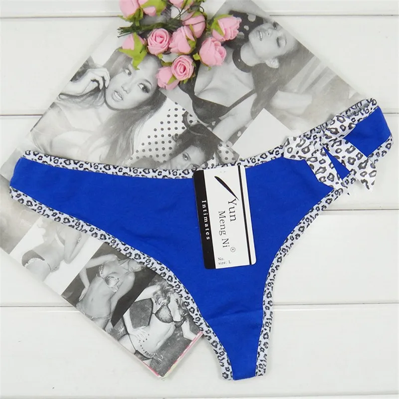 Hot Selling 1pc/lot Women\'s Cotton Panties Girl Briefs Sexy Thong Low-waist Ladies Underwear T Passion 87271