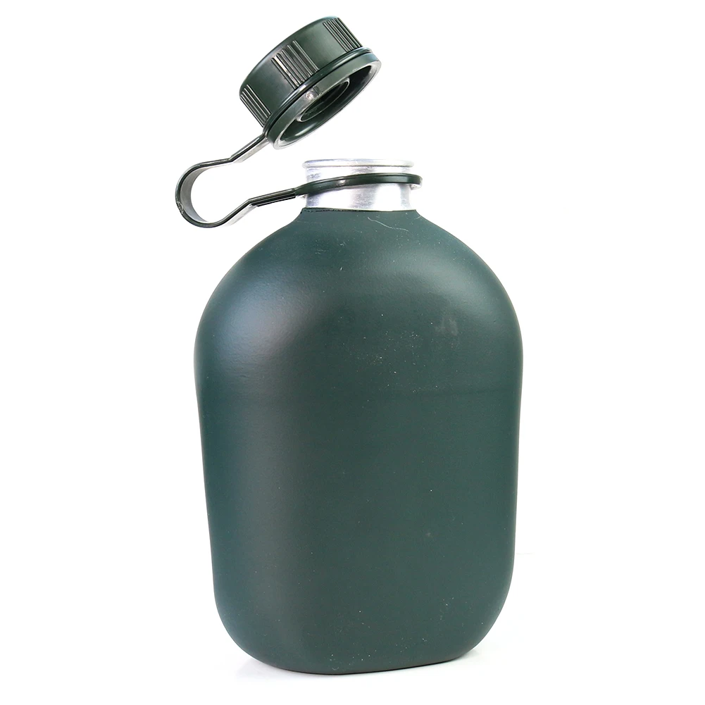 Armée Hip Flasque Bouteille D\'eau En Aluminium Pot De Vin Militaire Cantine Camping Randonnée Survie Bouilloire avec Couvercle En Plein Air