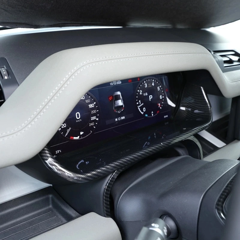 

2 шт. ABS углеродное волокно для Land Rover Defender 90110 2020-2024 автомобильная приборная панель дисплей декоративная рамка наклейки аксессуары LHD