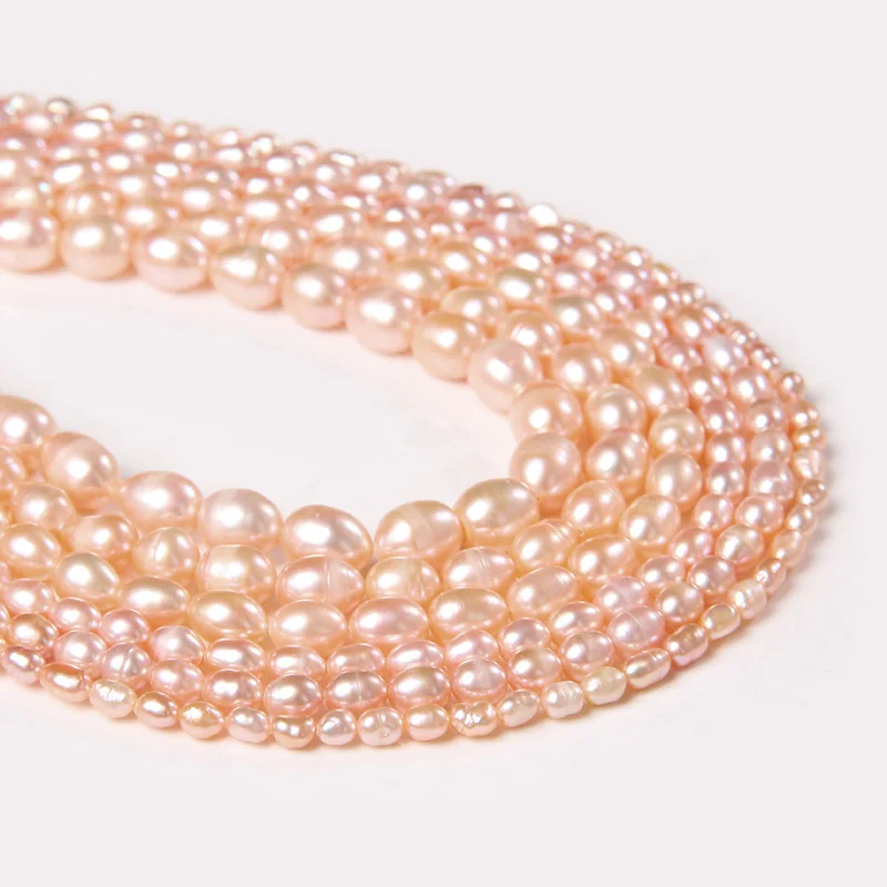 3-9mm Natural Freshwater Pearl Beads Rice Orange Beads Pearl Loose Beads for Jewelry Making Necklace Bracelets Earring Wholesale