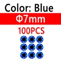 100 piezas de 7 mm azul