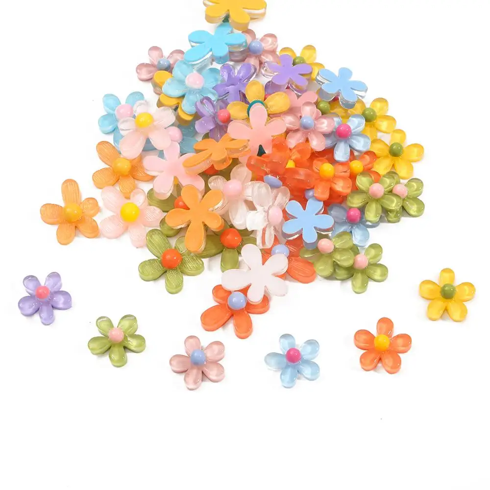 5pcs/lot Multicolors Resin Flowers Hairpins Barrette Accessories DIY Handicrafts Jewelry Making Scrapbook Embellishment Supplies