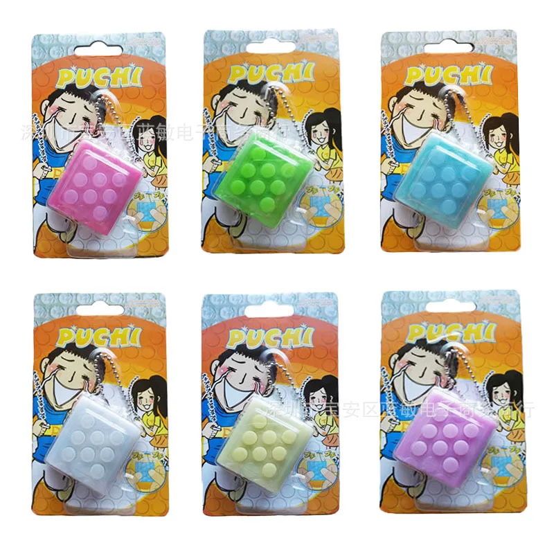 New Mini Decompression toys Puchi 6 Colors Endless Pop Pop Bubble Wrap Key Chain Relieve Stress Sounding Squeeze Toys For Kids