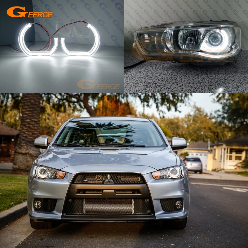 For Mitsubishi Lancer VIII 10 X EVO Galant Fortis Proton Inspira Ultra Bright DTM M4 Style Led Angel Eyes Kit Halo Rings