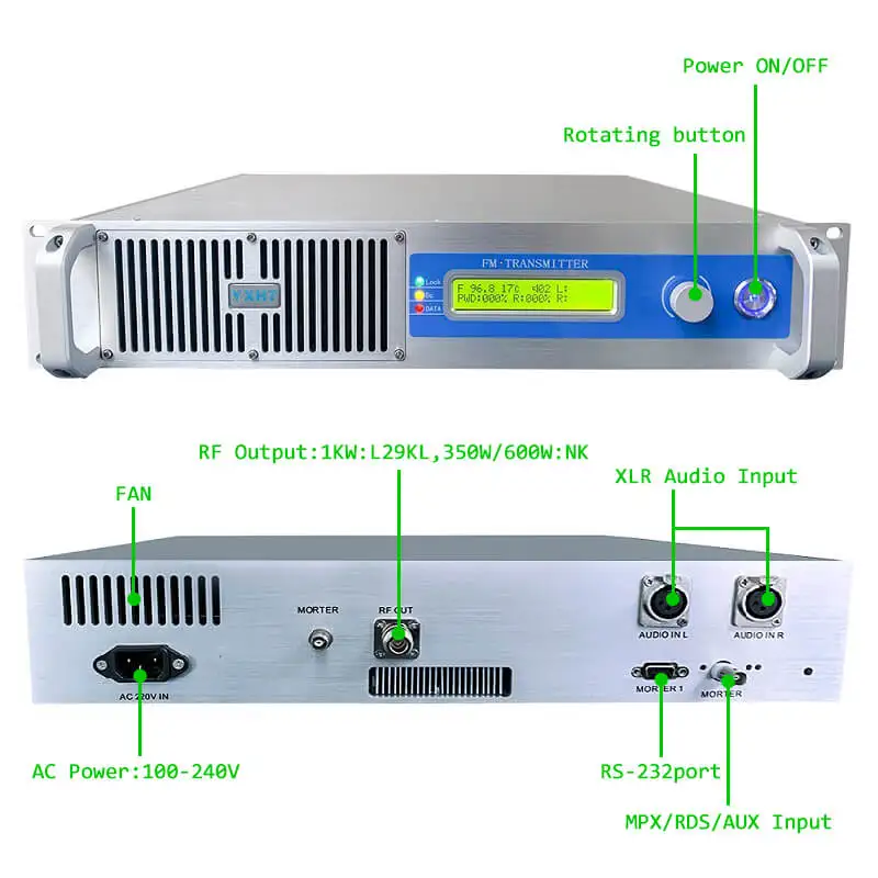 รับประกัน: 6ปี-YXHT 1500W เครื่องส่งสัญญาณ FM 1-Bay + 30เมตรแพคเกจที่สมบูรณ์แบบสำหรับสถานีวิทยุ (รวม10ชุดอุปกรณ์)