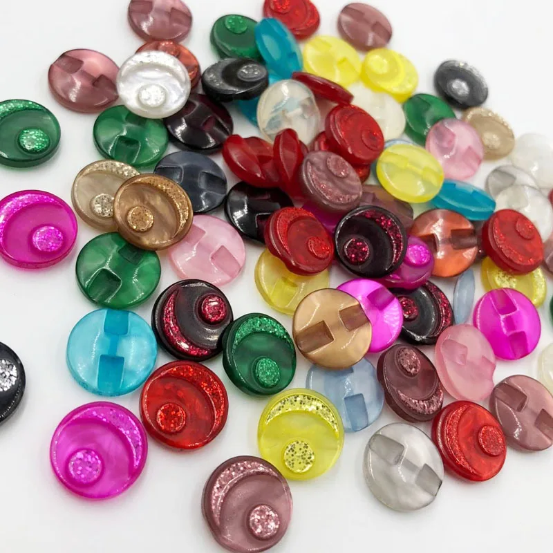 15MM 50PCS/Package New Pearl Resin Buttons Shank Mix Colors DIY Notions Garment Clothing Sewing Accessories PT189