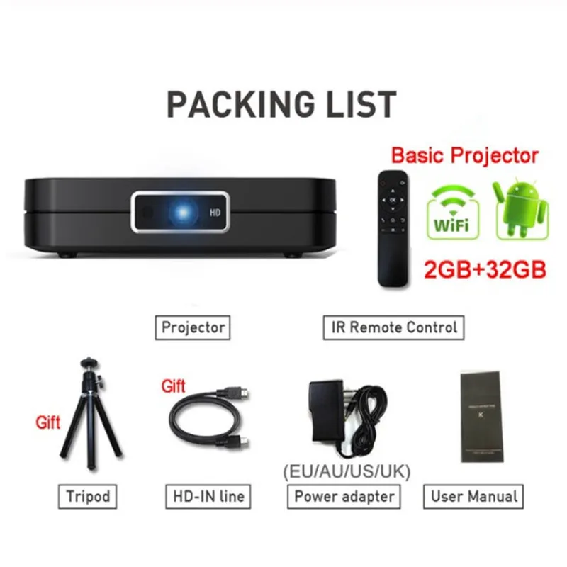 K1 dlp 3d projetor 300 polegada de cinema em casa suporte completo hd 1920x1080p, 32gb android 5g wifi ac3 vídeo beamer mini projetor