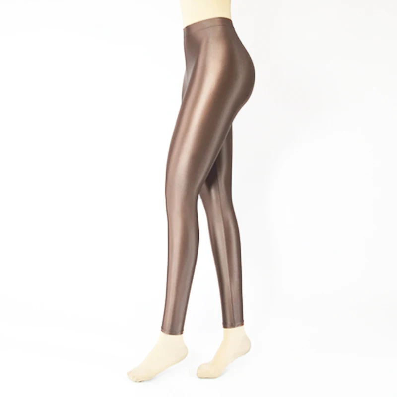 Masked staffs Satin Glossy LARGE WAIST Pants Sexy Yoga Leggings Sport Fitness Japanese High Waist Tights silky glossy pants