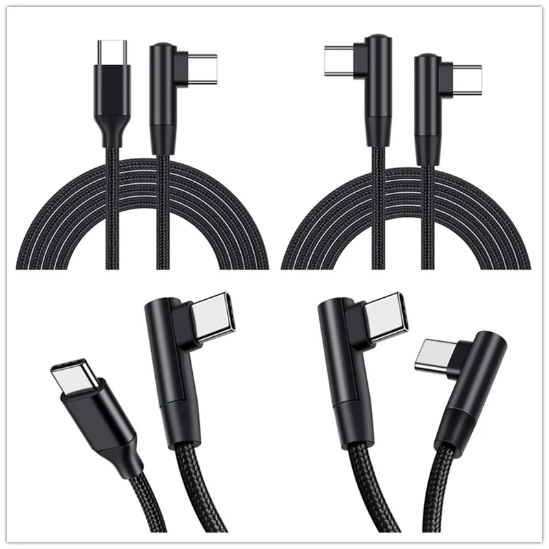 0.25m/0.5m/1m/2m 90 Degrees Type C to USB C Cable For iPhone 15 Samsung Huawei Xiaomi Macbook Quick Charger Cord PD Type-c Cable