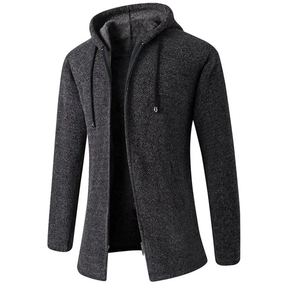 Men Jacket Long Sleeve Pockets Fashionable Plush All Match Skin-friendly Warm Jacket Male Coat Autumn Winter