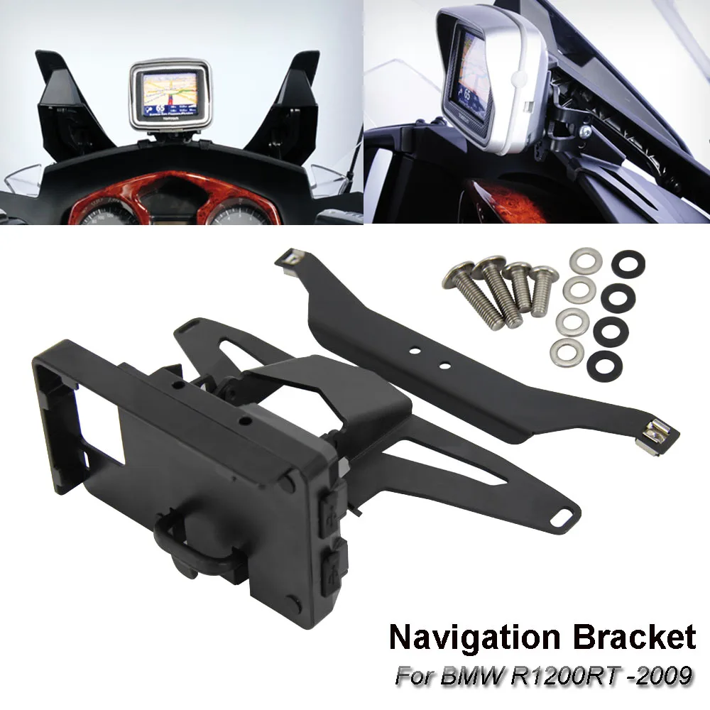 Motorcycle For BMW R 1200 RT R1200RT Below 2009 2008 2007 2006 Navigation Bracket GPS Navigator USB Charging Phone Holder