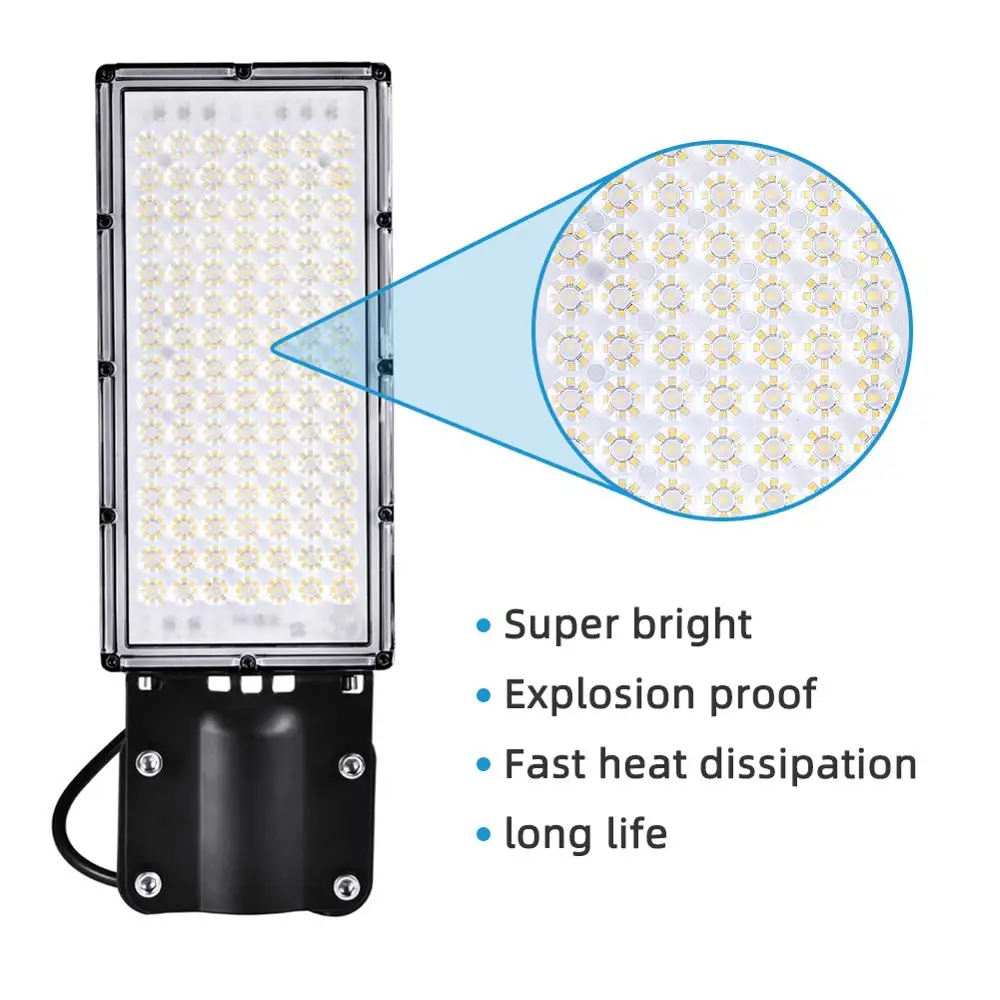 100W Ultra Thin LED SMD2835กลางแจ้ง110-220V โมดูล Street เข็มขัดโคมไฟประกอบวงเล็บ9000LM ไฟ