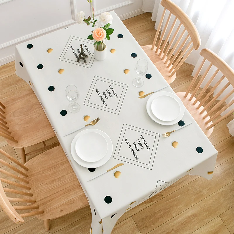 Hot Sale Big Szie PVC Table Cloth With Fall  Nordic Ins Plastic Rectangular Household Tablecloth Circle Pattern Free Shipping