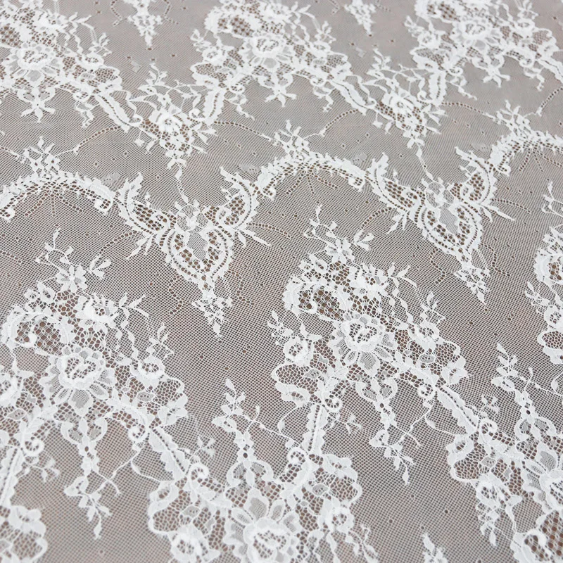 (1.5x3meter) Fashion High Quality Handmade dress DIY White Eyelash Lace Trimming fabric