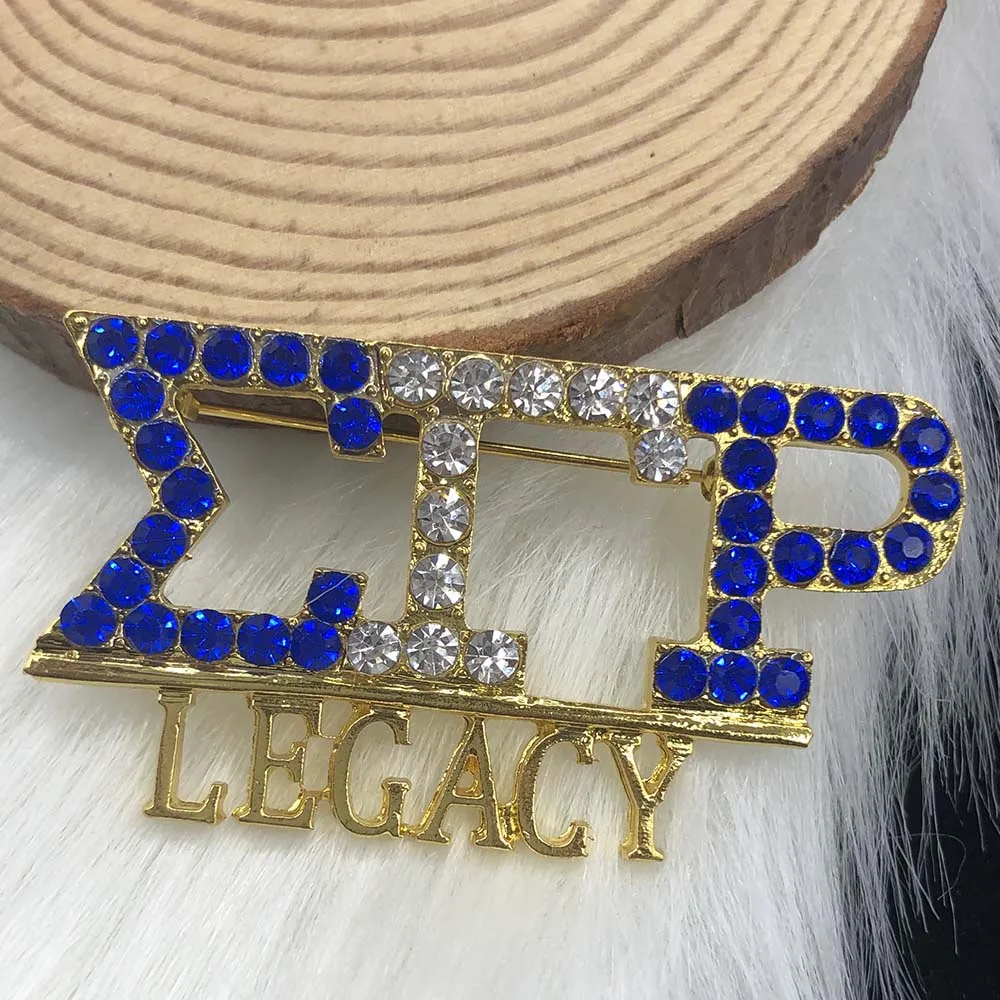 Handmade Greek Sorority Sigma Gamma Rho Logo Letter Full Rhinestone Brooch For Women Men Jewelry Gifts Wholesale