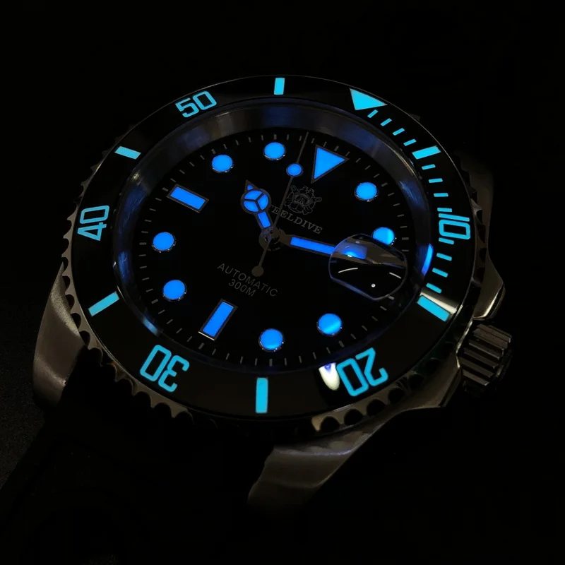 STEELDIVE Mens Diver Watches Automatic Watch Water Ghost Diving 300m Waterproof Mechanical Wristwatch C3 Luminous Sapphire