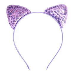 New children's cartoon sweet fish scale sequined cat ear jewelry headband