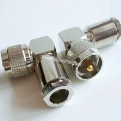 1x UHF Male PL259 PL-259 90 Degree Clamp RG8 RG213 LMR400 Cable Right Angle RA RF Connector