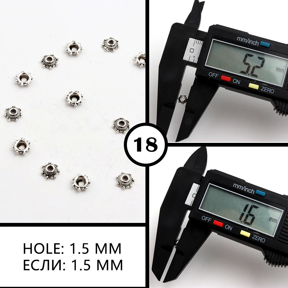 50 stücke Antike Kupfer Splitter Bronze Gold Runde Polygon Hohlen Form Metall Spacer Blume Perlen Kappen Für Schmuck Ketten, Der DIY – Detail 23