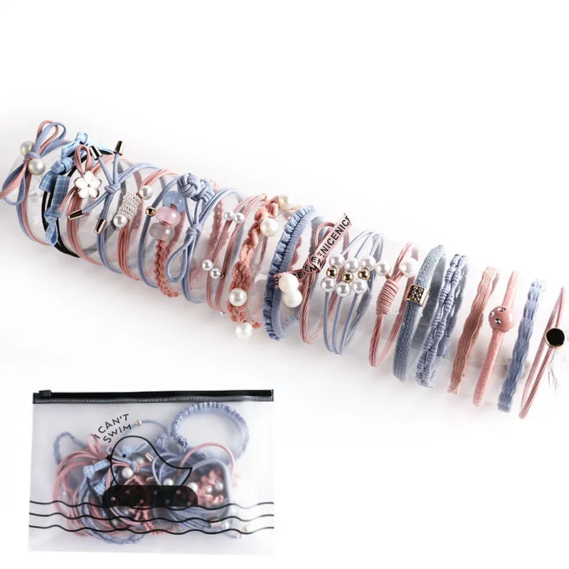 Bán Buôn Nữ Thời Trang Phụ Kiện Tóc Đơn Giản Dây Buộc Tóc Bộ Thun Tóc Nhiều Màu Sắc Cao Su Ngọc Trai Dây Buộc Tóc Cho Nữ