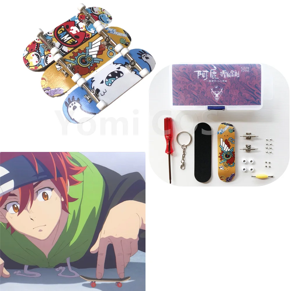 Anime SK8 The Infinity Finger Mini Skateboard Cosplay Props Hasegawa Ranga Chinen Miya Higa Gift Toy Figure Small Model Pendant